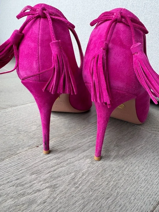 Aquazzura Fuchsia Suede Heels - Picture 3 of 4